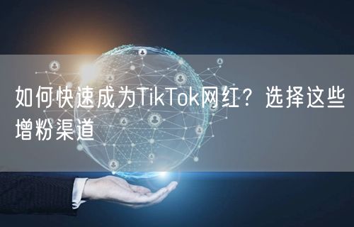 如何快速成为TikTok网红？选择这些增粉渠道