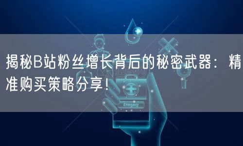 揭秘B站粉丝增长背后的秘密武器：精准购买策略分享！