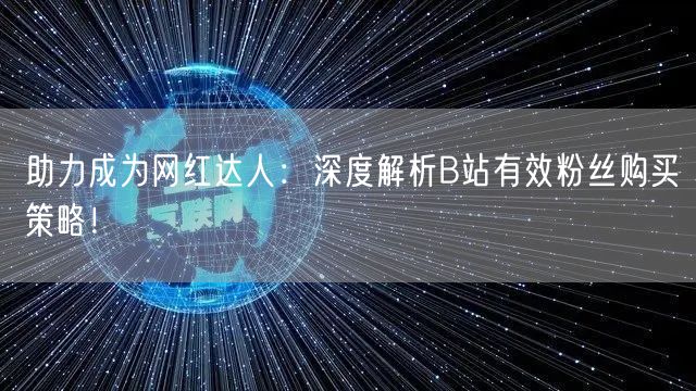 助力成为网红达人：深度解析B站有效粉丝购买策略！