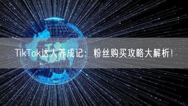 TikTok达人养成记：粉丝购买攻略大解析！