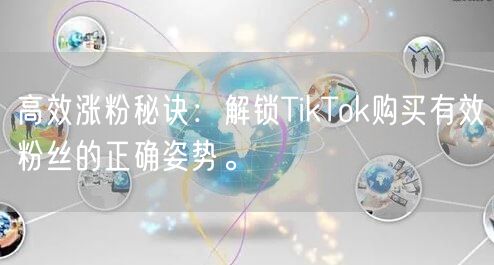 高效涨粉秘诀：解锁TikTok购买有效粉丝的正确姿势。
