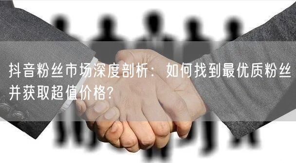 抖音粉丝市场深度剖析：如何找到最优质粉丝并获取超值价格?