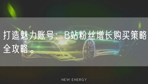 打造魅力账号：B站粉丝增长购买策略全攻略。