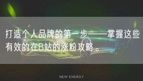 打造个人品牌的第一步——掌握这些有效的在B站的涨粉攻略。