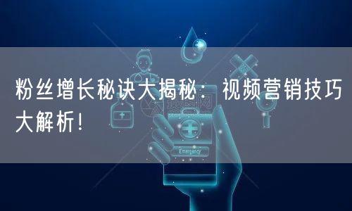 粉丝增长秘诀大揭秘：视频营销技巧大解析！