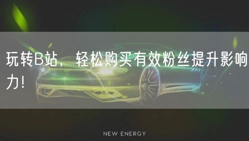 玩转B站，轻松购买有效粉丝提升影响力！