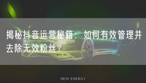 揭秘抖音运营秘籍：如何有效管理并去除无效粉丝？
