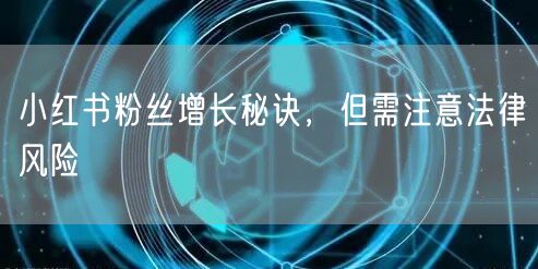 小红书粉丝增长秘诀，但需注意法律风险