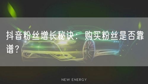 抖音粉丝增长秘诀：购买粉丝是否靠谱？