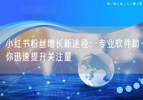 小红书粉丝增长新途径：专业软件助你迅速提升关注量