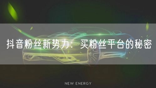 抖音粉丝新势力：买粉丝平台的秘密