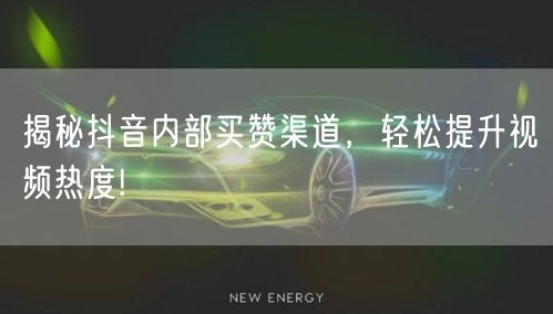 揭秘抖音内部买赞渠道，轻松提升视频热度!