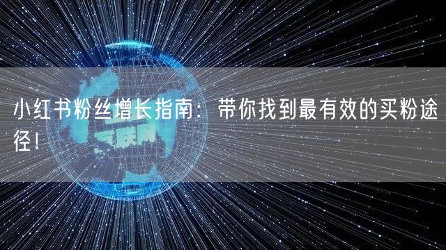 小红书粉丝增长指南：带你找到最有效的买粉途径！