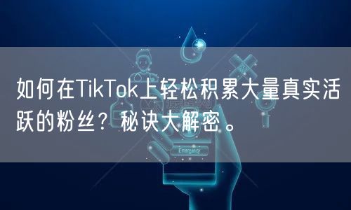 如何在TikTok上轻松积累大量真实活跃的粉丝？秘诀大解密。